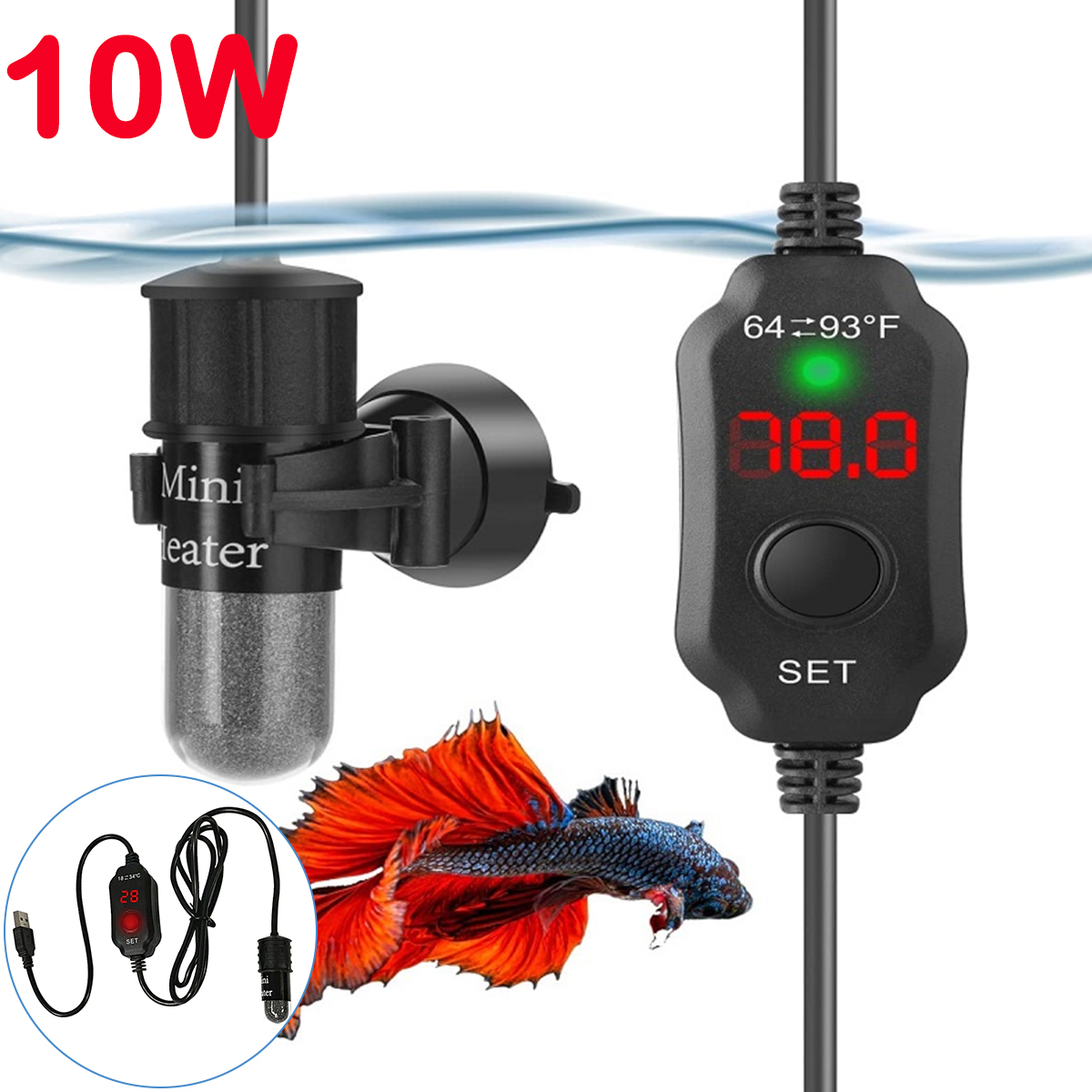 Fish Tank Heater - Varilla calefactora de acuario ajustable de