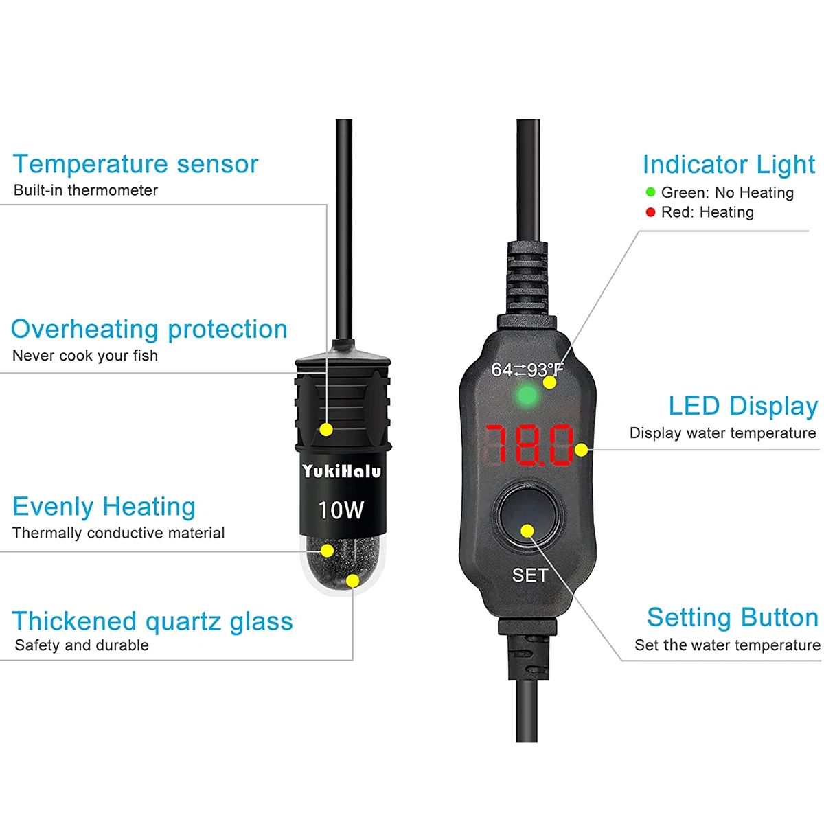 Varilla calefactora de acuario - Fish Tank Heater reseña y precio