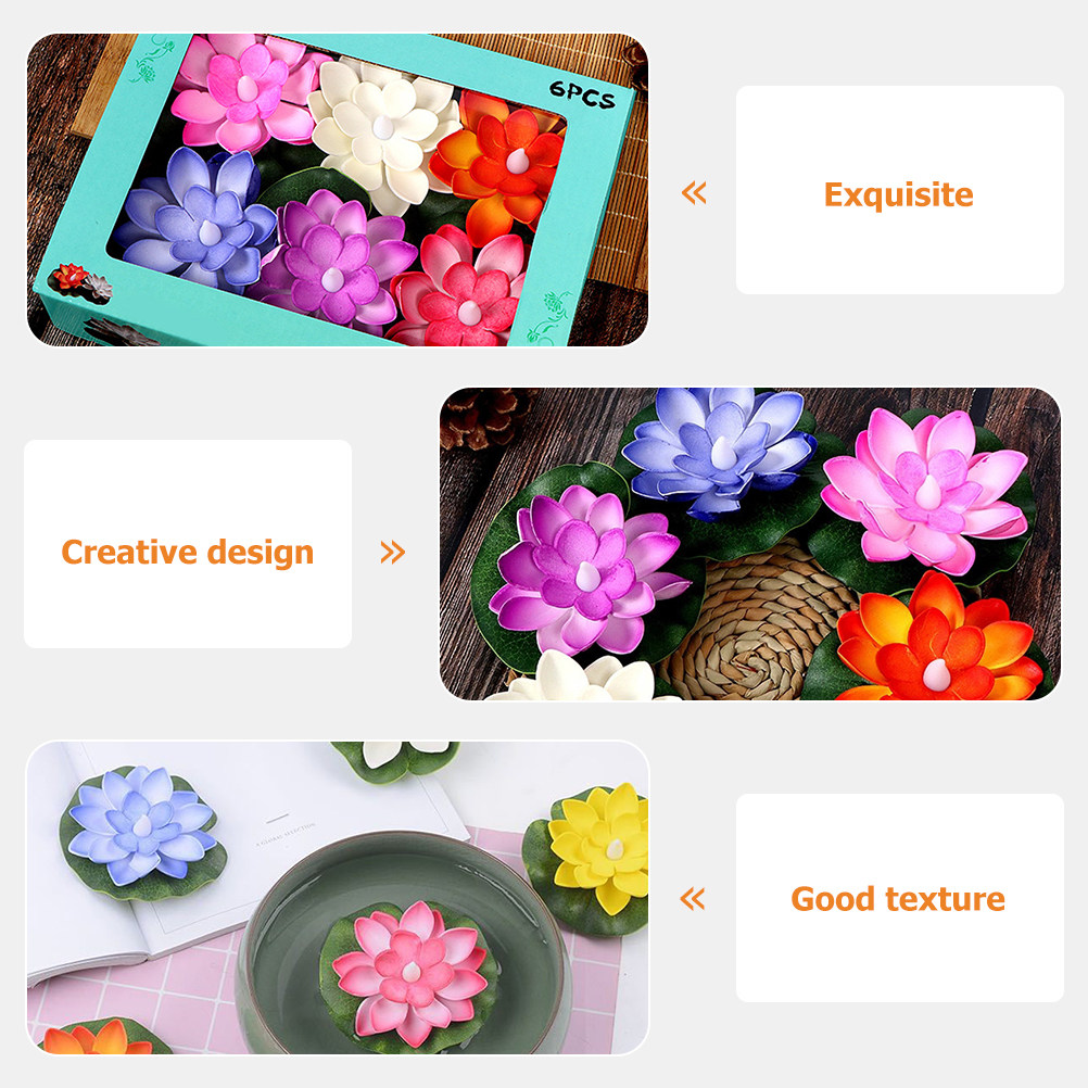 6 piezas de flores de loto art - Aquarium Decor reseña y precio